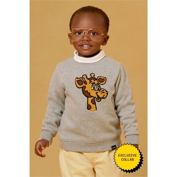 Bonobos NWT Kids Geoffrey Long Sleeve Crewneck Graphic Sweatshirt Light Heather - Picture 4 of 6